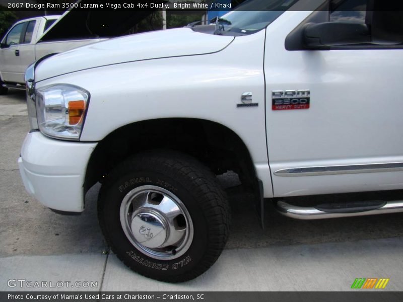 Bright White / Khaki 2007 Dodge Ram 3500 Laramie Mega Cab 4x4 Dually