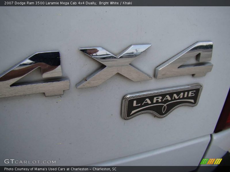 Bright White / Khaki 2007 Dodge Ram 3500 Laramie Mega Cab 4x4 Dually