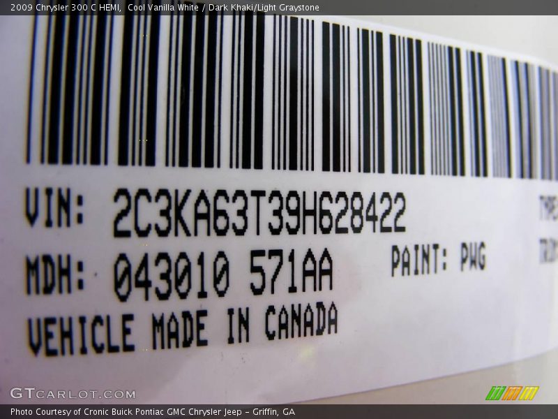 Cool Vanilla White / Dark Khaki/Light Graystone 2009 Chrysler 300 C HEMI