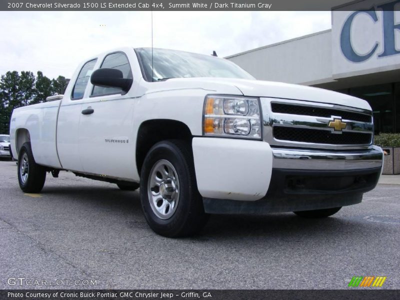 Summit White / Dark Titanium Gray 2007 Chevrolet Silverado 1500 LS Extended Cab 4x4