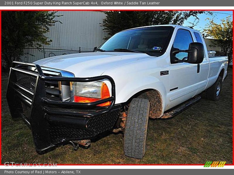 Oxford White / Saddle Tan Leather 2001 Ford F250 Super Duty King Ranch SuperCab 4x4