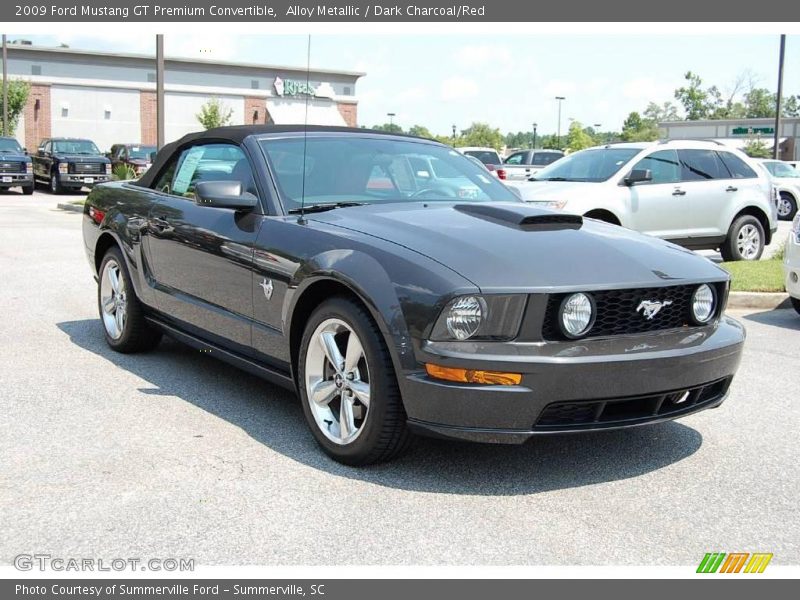 Alloy Metallic / Dark Charcoal/Red 2009 Ford Mustang GT Premium Convertible