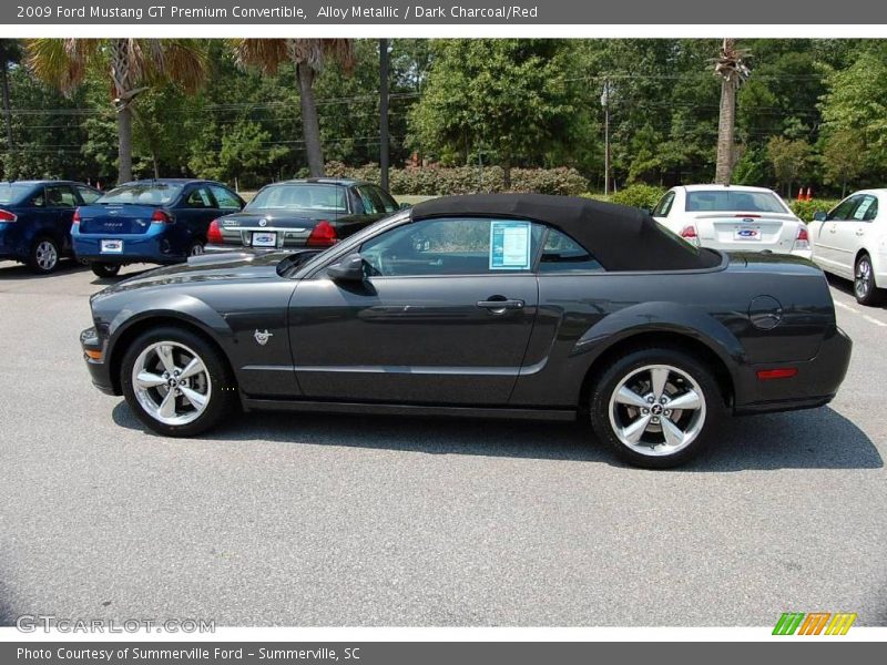 Alloy Metallic / Dark Charcoal/Red 2009 Ford Mustang GT Premium Convertible