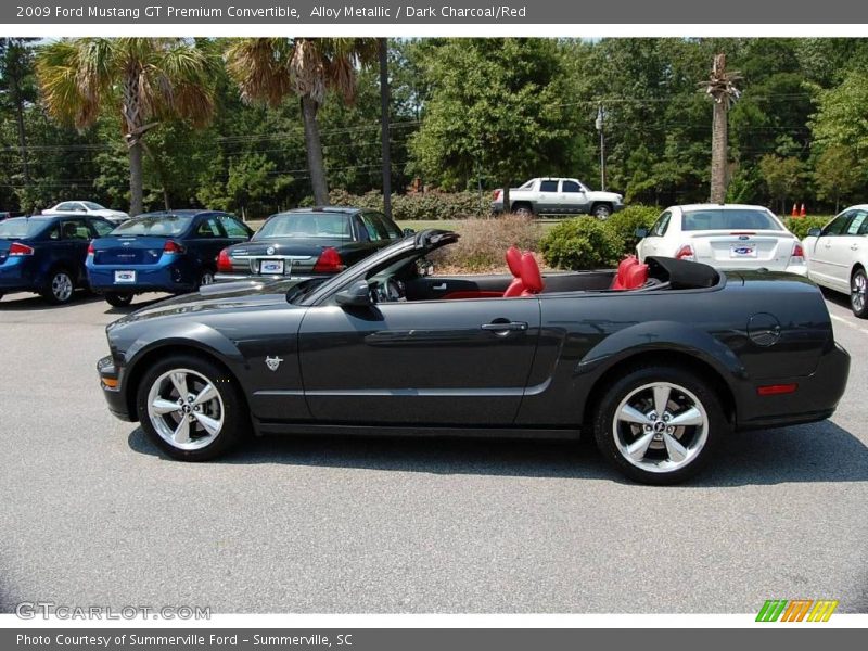 Alloy Metallic / Dark Charcoal/Red 2009 Ford Mustang GT Premium Convertible