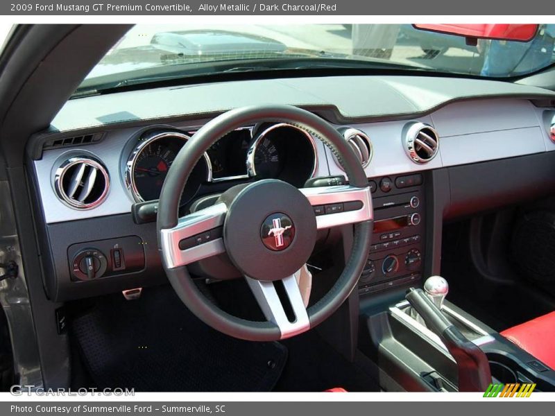 Alloy Metallic / Dark Charcoal/Red 2009 Ford Mustang GT Premium Convertible
