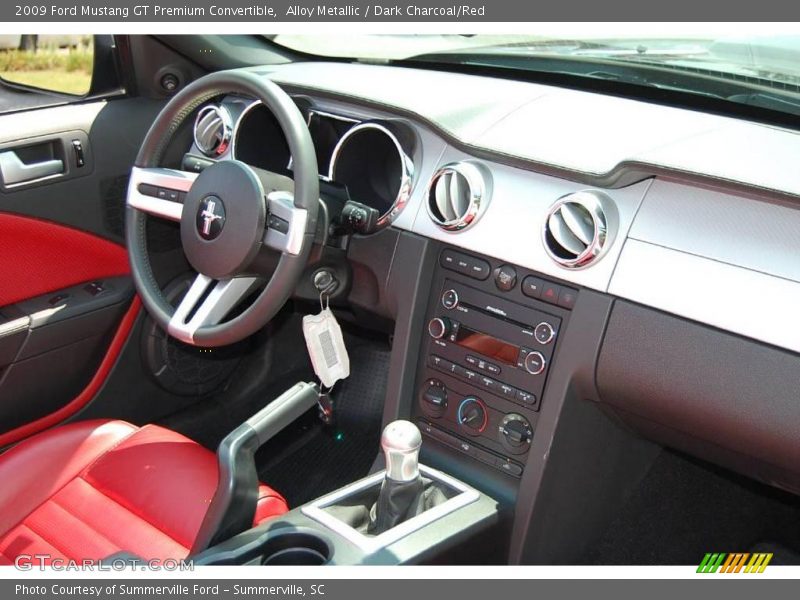 Alloy Metallic / Dark Charcoal/Red 2009 Ford Mustang GT Premium Convertible