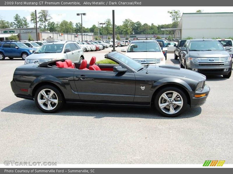 Alloy Metallic / Dark Charcoal/Red 2009 Ford Mustang GT Premium Convertible