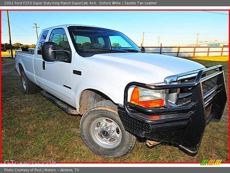 Oxford White / Saddle Tan Leather 2001 Ford F250 Super Duty King Ranch SuperCab 4x4