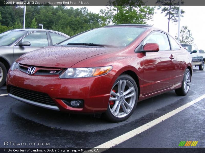 Habanero Red Pearl / Black 2008 Honda Civic Si Coupe