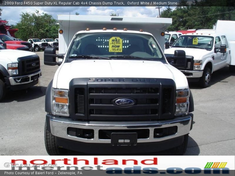 Oxford White / Medium Stone 2009 Ford F450 Super Duty XL Regular Cab 4x4 Chassis Dump Truck