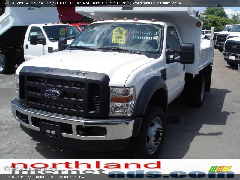 Oxford White / Medium Stone 2009 Ford F450 Super Duty XL Regular Cab 4x4 Chassis Dump Truck