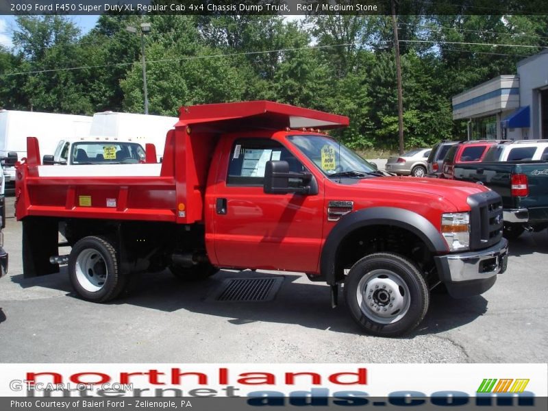 Red / Medium Stone 2009 Ford F450 Super Duty XL Regular Cab 4x4 Chassis Dump Truck