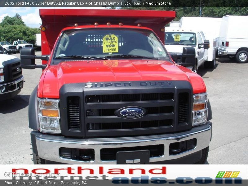Red / Medium Stone 2009 Ford F450 Super Duty XL Regular Cab 4x4 Chassis Dump Truck