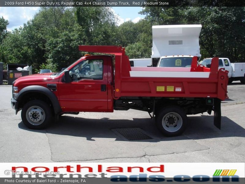 Red / Medium Stone 2009 Ford F450 Super Duty XL Regular Cab 4x4 Chassis Dump Truck