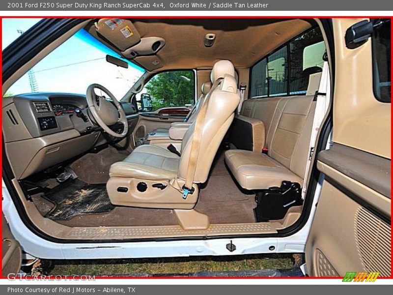 Oxford White / Saddle Tan Leather 2001 Ford F250 Super Duty King Ranch SuperCab 4x4