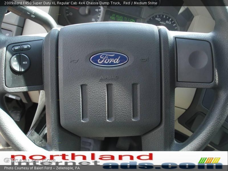 Red / Medium Stone 2009 Ford F450 Super Duty XL Regular Cab 4x4 Chassis Dump Truck