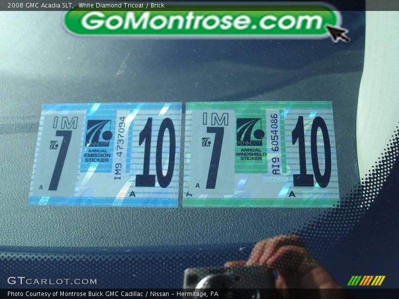 White Diamond Tricoat / Brick 2008 GMC Acadia SLT