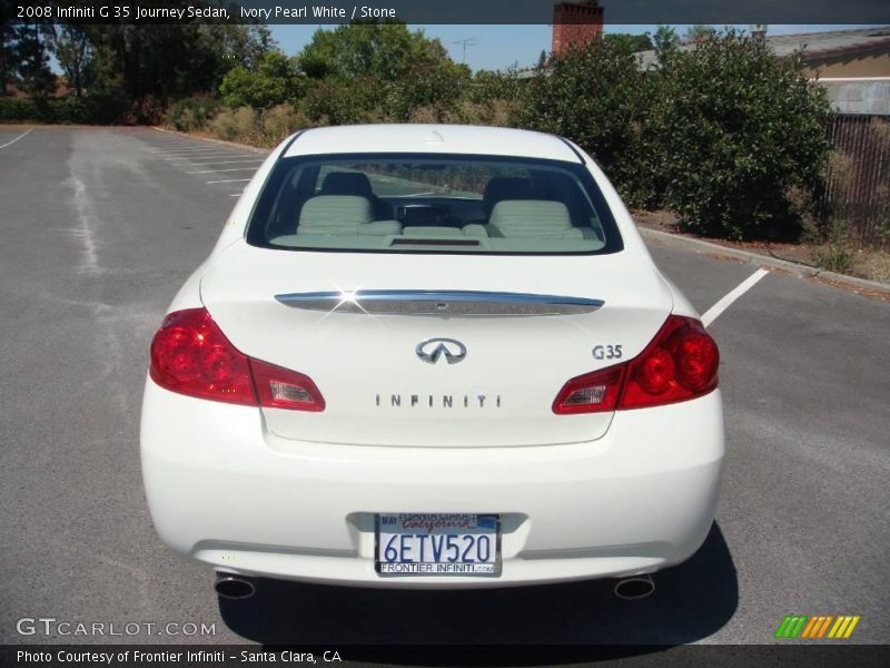 Ivory Pearl White / Stone 2008 Infiniti G 35 Journey Sedan