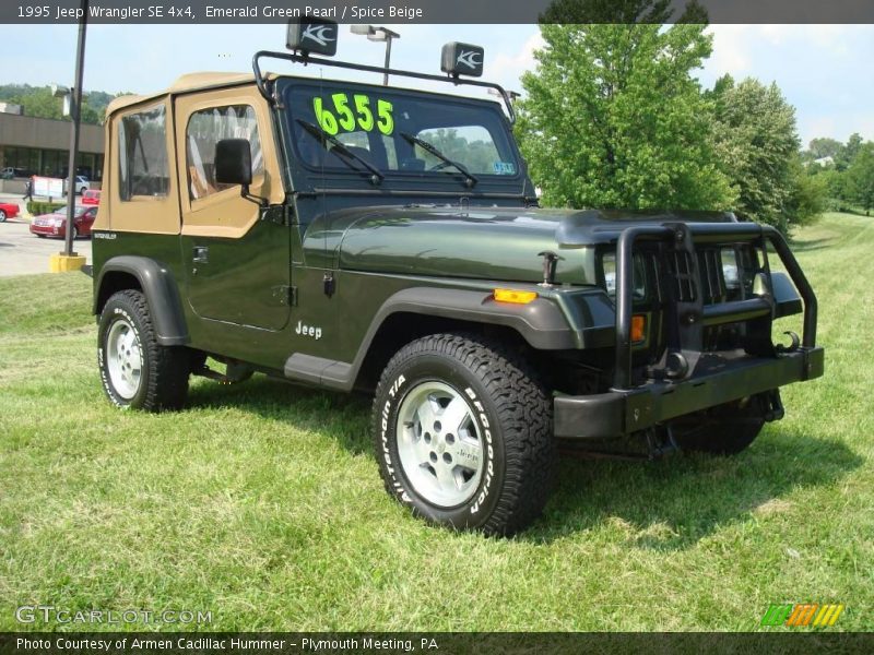 Emerald Green Pearl / Spice Beige 1995 Jeep Wrangler SE 4x4