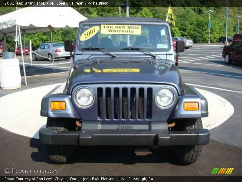 Steel Blue Pearl / Agate Black 2001 Jeep Wrangler SE 4x4