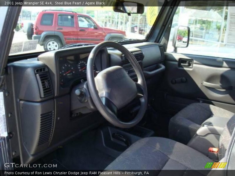 Steel Blue Pearl / Agate Black 2001 Jeep Wrangler SE 4x4