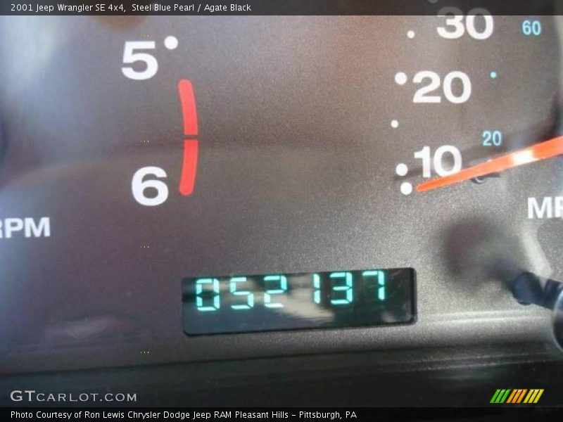 Steel Blue Pearl / Agate Black 2001 Jeep Wrangler SE 4x4