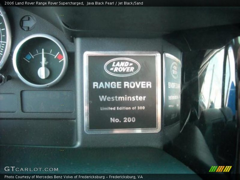 Java Black Pearl / Jet Black/Sand 2006 Land Rover Range Rover Supercharged