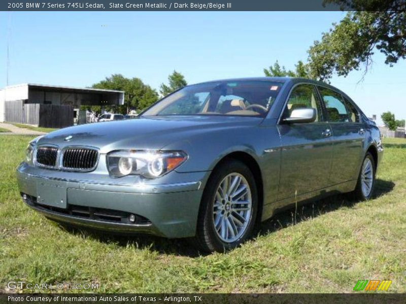 Slate Green Metallic / Dark Beige/Beige III 2005 BMW 7 Series 745Li Sedan