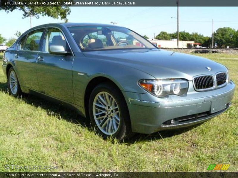 Slate Green Metallic / Dark Beige/Beige III 2005 BMW 7 Series 745Li Sedan