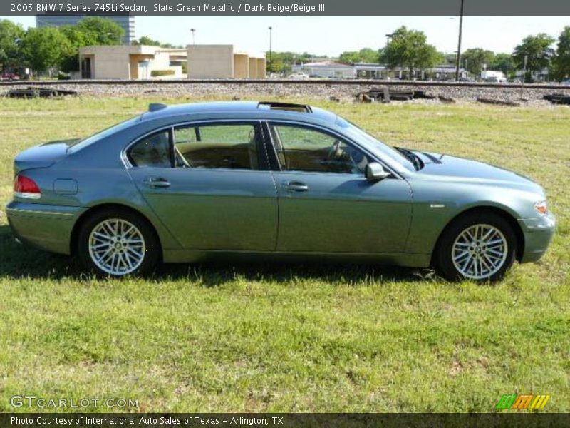 Slate Green Metallic / Dark Beige/Beige III 2005 BMW 7 Series 745Li Sedan
