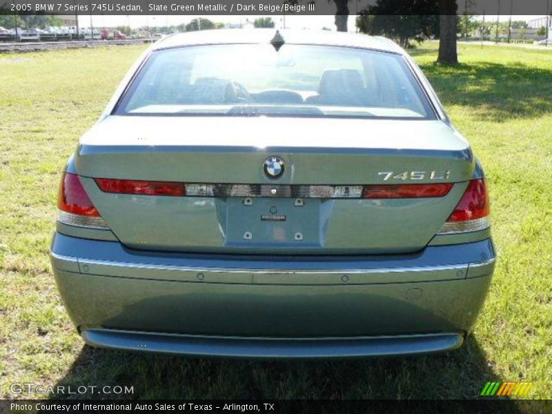 Slate Green Metallic / Dark Beige/Beige III 2005 BMW 7 Series 745Li Sedan