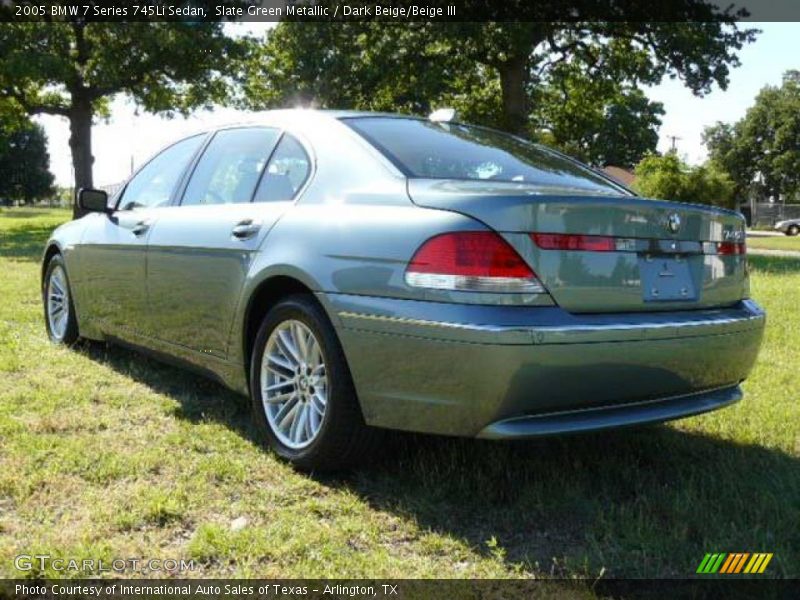 Slate Green Metallic / Dark Beige/Beige III 2005 BMW 7 Series 745Li Sedan
