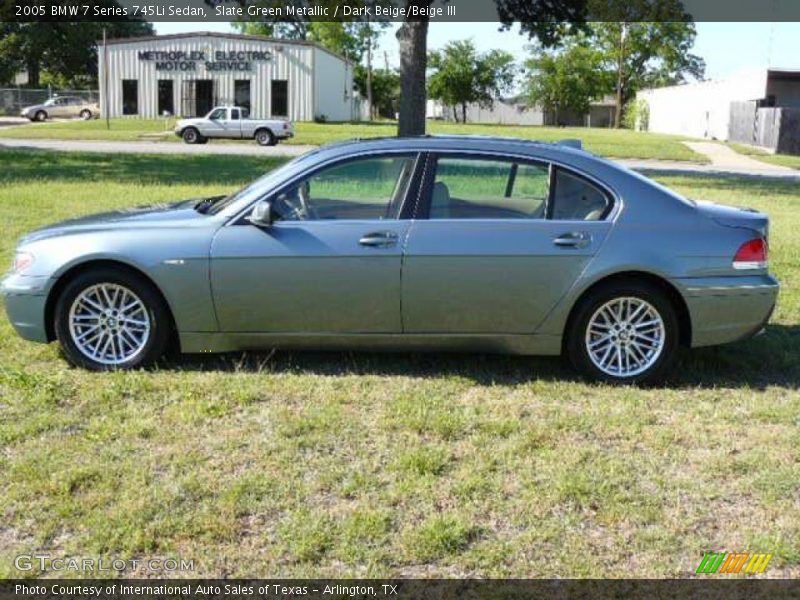 Slate Green Metallic / Dark Beige/Beige III 2005 BMW 7 Series 745Li Sedan