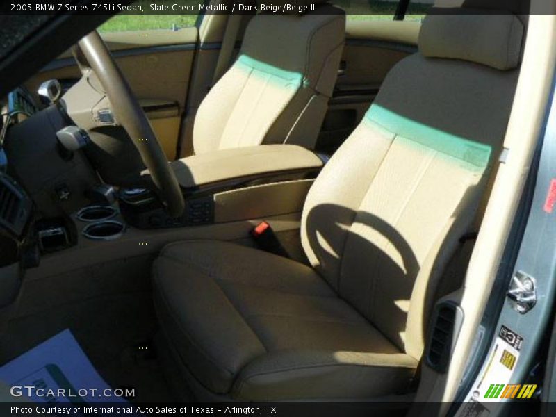 Slate Green Metallic / Dark Beige/Beige III 2005 BMW 7 Series 745Li Sedan
