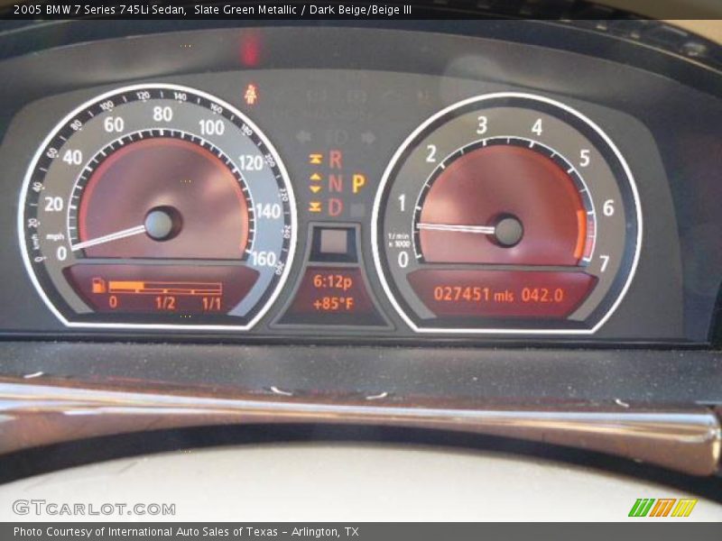Slate Green Metallic / Dark Beige/Beige III 2005 BMW 7 Series 745Li Sedan