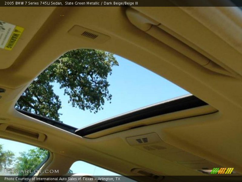 Slate Green Metallic / Dark Beige/Beige III 2005 BMW 7 Series 745Li Sedan