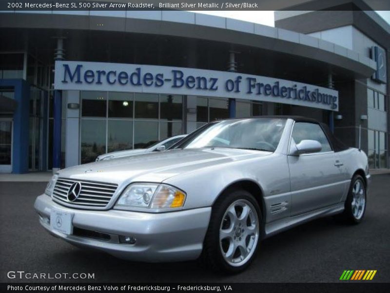 Brilliant Silver Metallic / Silver/Black 2002 Mercedes-Benz SL 500 Silver Arrow Roadster
