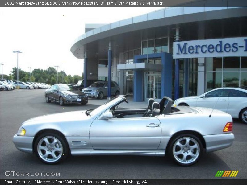 Brilliant Silver Metallic / Silver/Black 2002 Mercedes-Benz SL 500 Silver Arrow Roadster