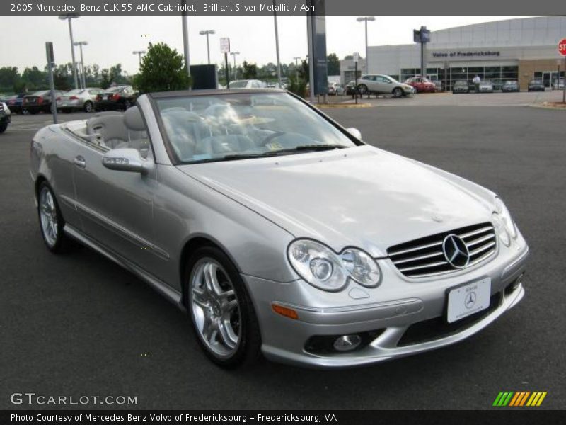 Brilliant Silver Metallic / Ash 2005 Mercedes-Benz CLK 55 AMG Cabriolet