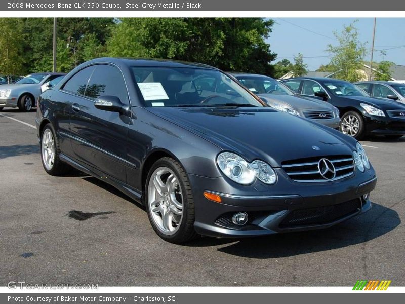 Steel Grey Metallic / Black 2008 Mercedes-Benz CLK 550 Coupe