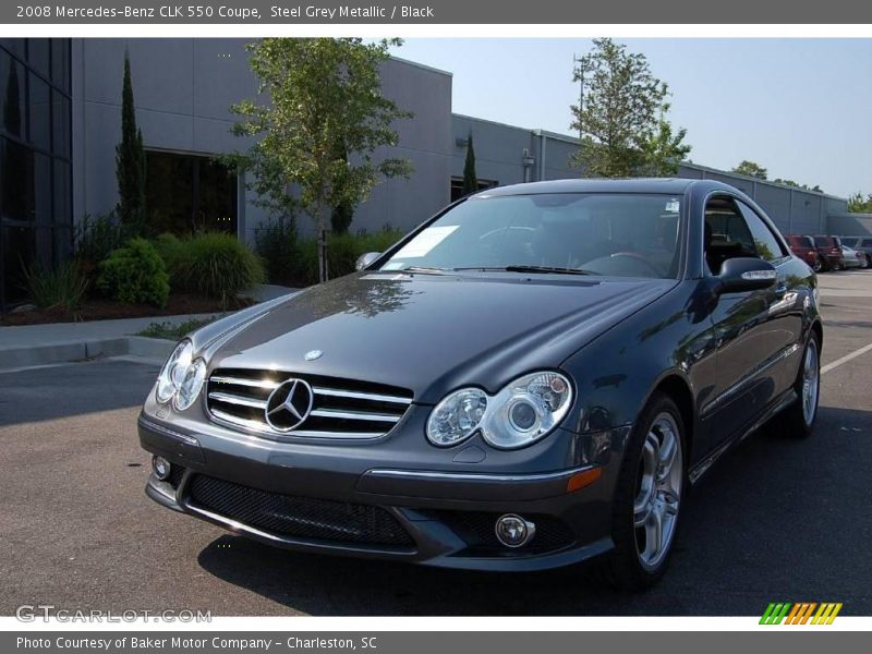 Steel Grey Metallic / Black 2008 Mercedes-Benz CLK 550 Coupe