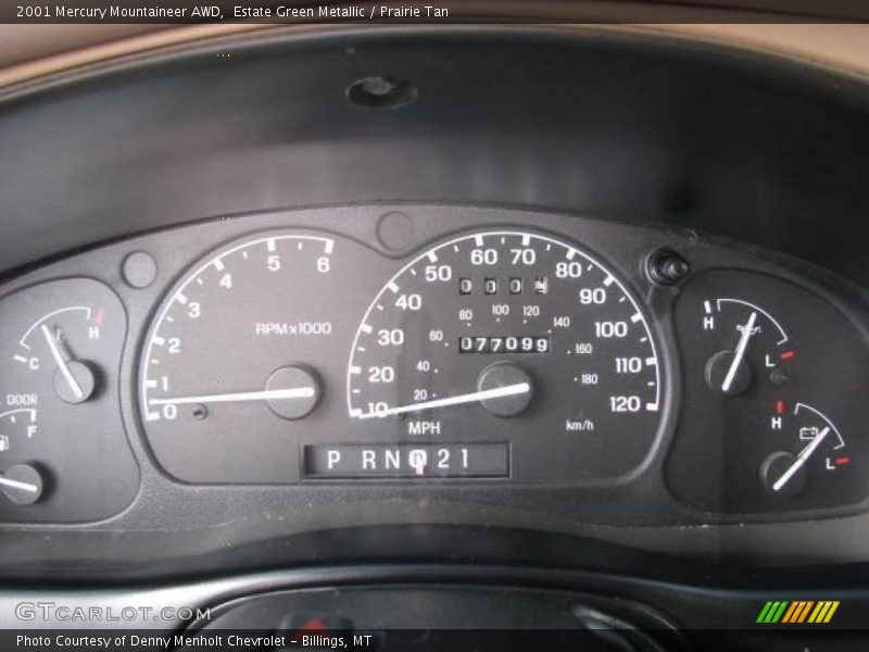 Estate Green Metallic / Prairie Tan 2001 Mercury Mountaineer AWD