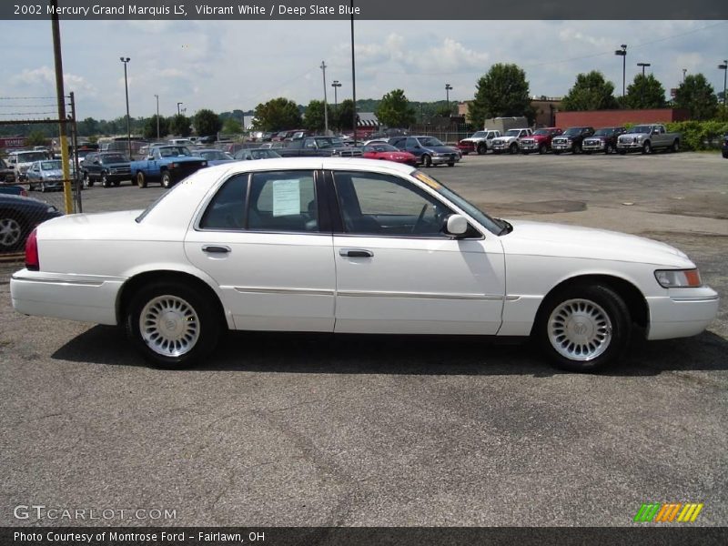 Vibrant White / Deep Slate Blue 2002 Mercury Grand Marquis LS