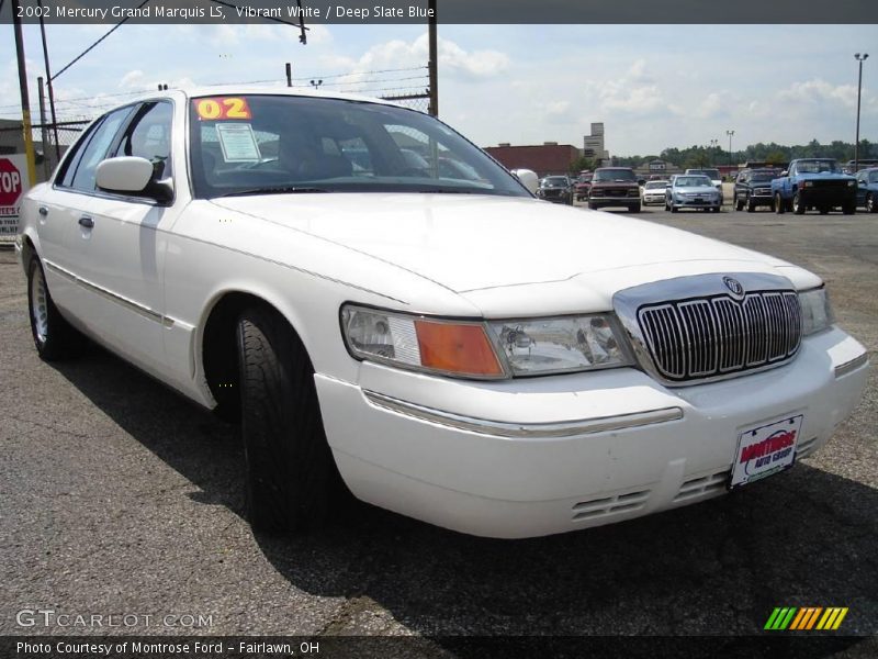 Vibrant White / Deep Slate Blue 2002 Mercury Grand Marquis LS