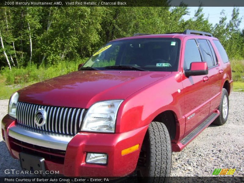 Vivid Red Metallic / Charcoal Black 2008 Mercury Mountaineer AWD