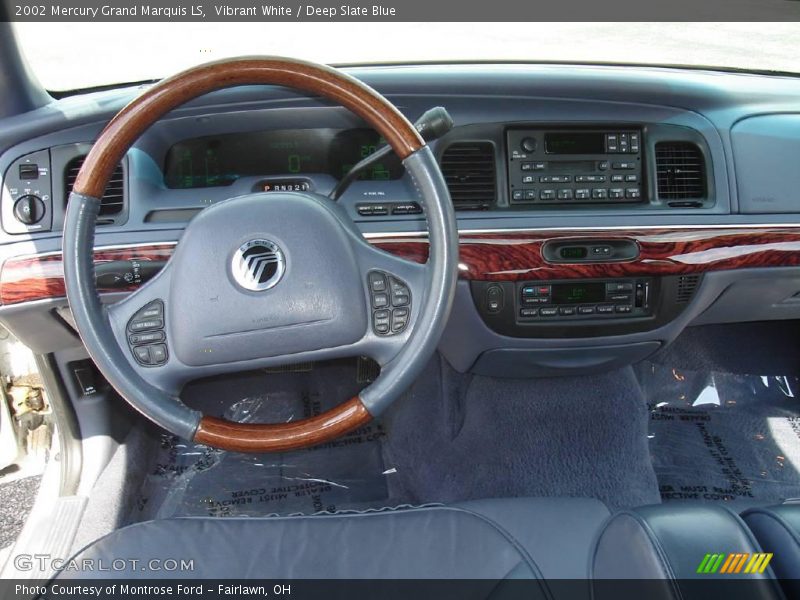 Vibrant White / Deep Slate Blue 2002 Mercury Grand Marquis LS