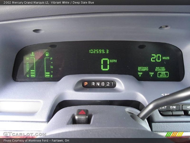 Vibrant White / Deep Slate Blue 2002 Mercury Grand Marquis LS