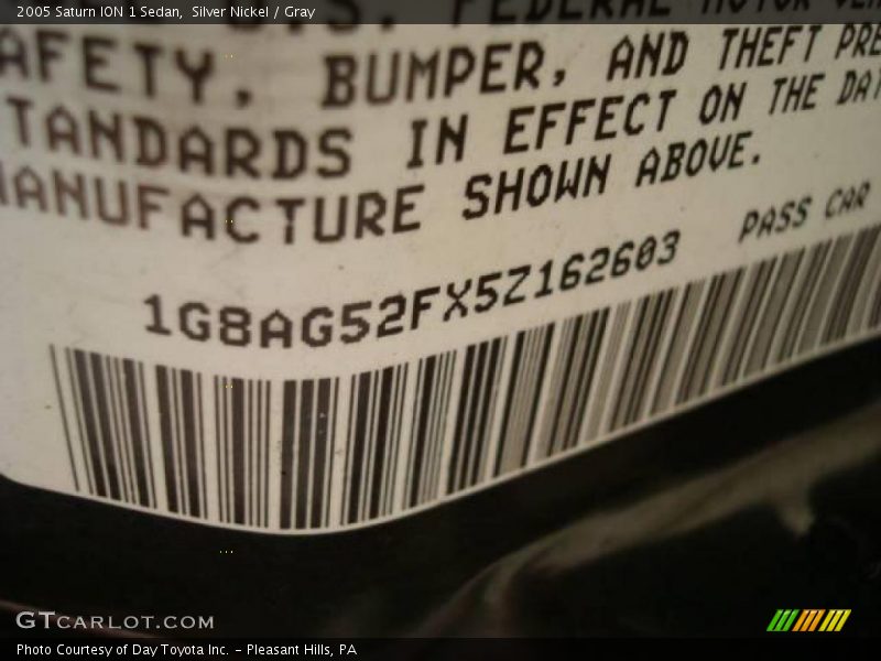 Silver Nickel / Gray 2005 Saturn ION 1 Sedan