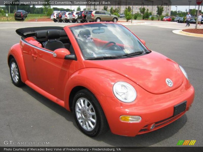 Sundown Orange / Black 2004 Volkswagen New Beetle GLS Convertible