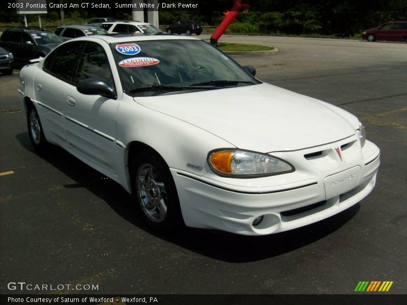 Summit White / Dark Pewter 2003 Pontiac Grand Am GT Sedan